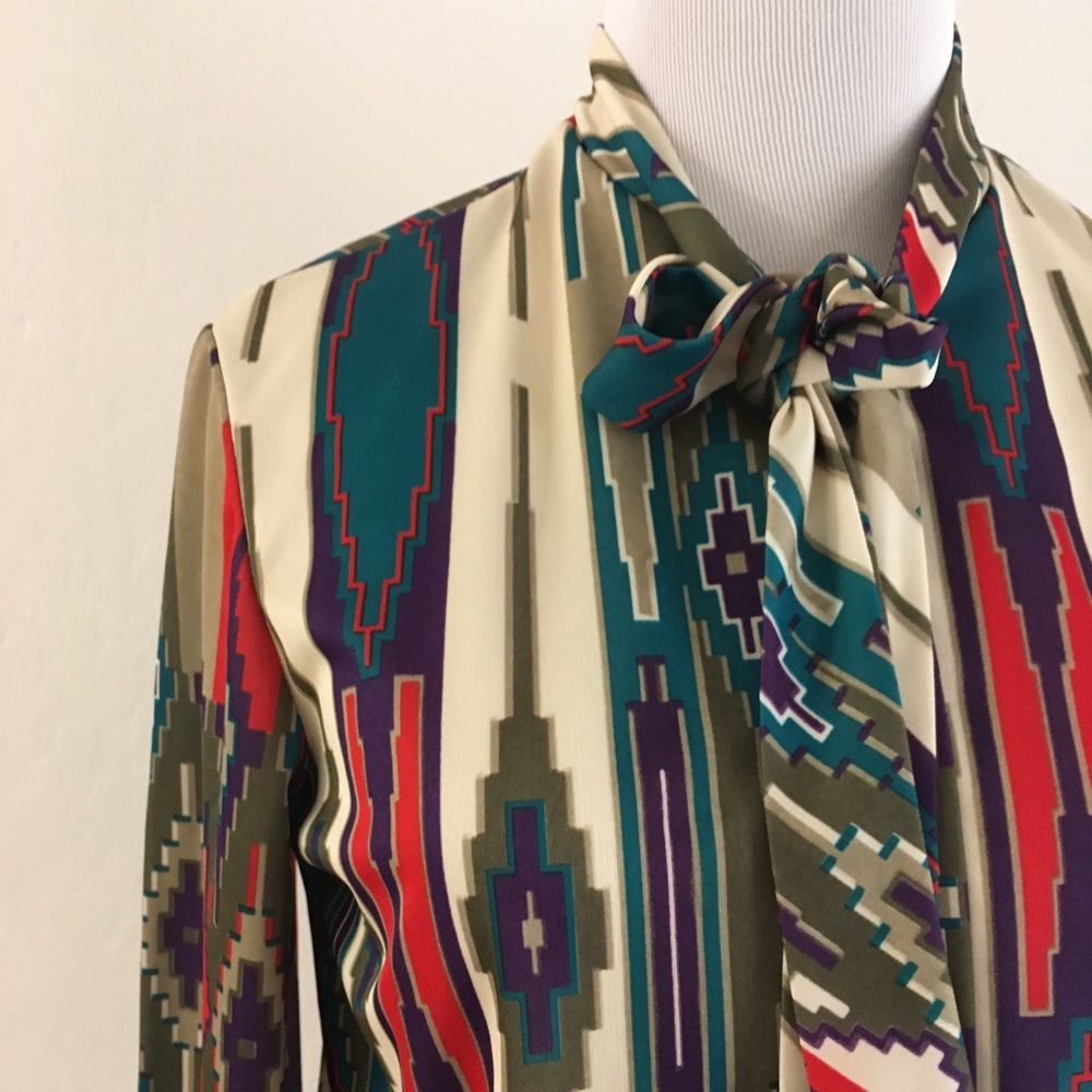 Vintage 70s bow tie shirt